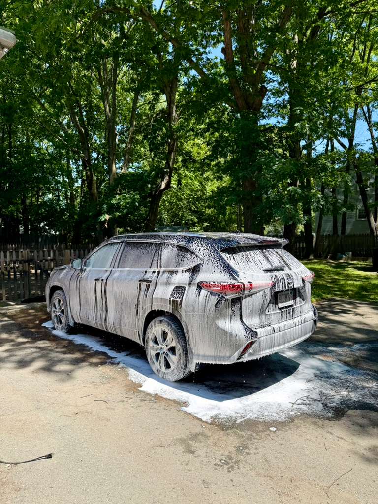 Toyota SUV during foam wash